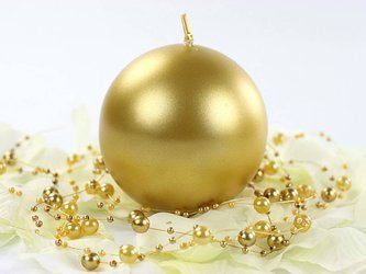 Ball Candle - Metalized - Gold - 8cm - 1 piece