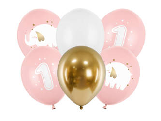 Balloons 30 cm - Birthday - Pastel Pale Pink - 6 pcs