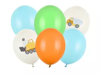 Balloons 30 cm - Construction vehicles - 6 pcs.