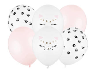 Balloons 30cm - Cat - Mix - 6 pcs.