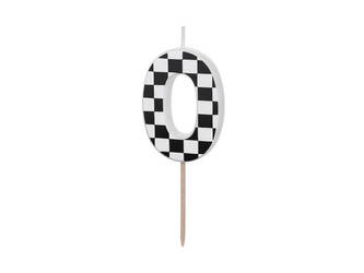 Birthday candle - Number 0 - Checkerboard - 5.5cm