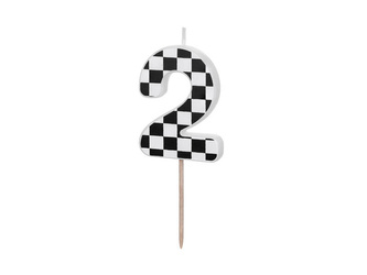 Birthday candle - Number 2 - Checkerboard - 5.5cm