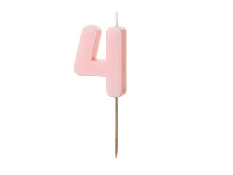 Birthday candle - Number 4 - light pink - 5,5cm - 1pc.