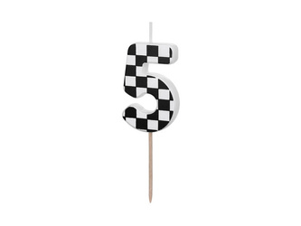 Birthday candle - Number 5 - Checkerboard - 5.5 cm