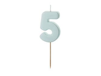 Birthday candle - Number 5 - mint - 5,5cm - 1pc.