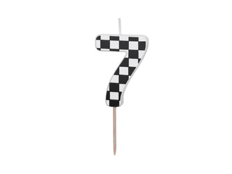 Birthday candle - Number 7 - Checkerboard - 5.5 cm