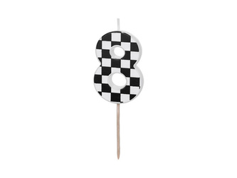 Birthday candle - Number 8 - Checkerboard - 5.5 cm