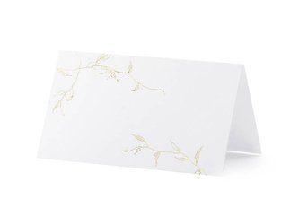 Business cards for table - Twigs - White - 9.5 x 5.5 cm - 10 pieces