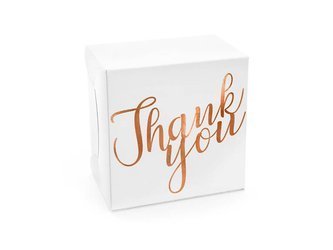 Cake boxes - Thank You - Pink Gold - 14 x 8.5 x 14 cm - 10 pieces