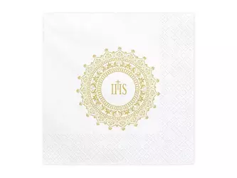 Communion napkins - IHS - Gold - 20 pcs.