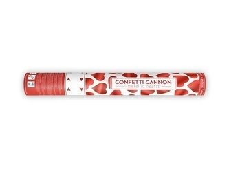 Confetti Tube - Hearts - Red - 40cm