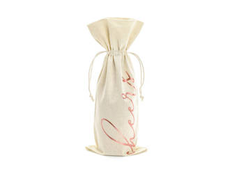 Cotton wine pouches - Cheers - Pink Gold - 15.5 x 36 cm - 5 pieces