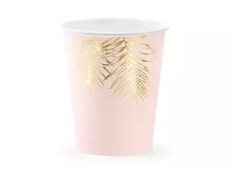 Cups - Leaves - Light Pink - 220 ml - 6 pcs