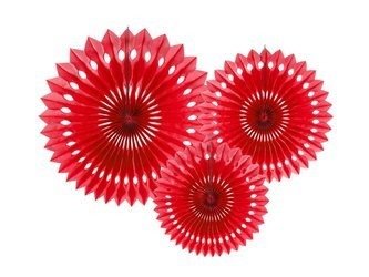 Decorative rosettes - Red - 3 pieces