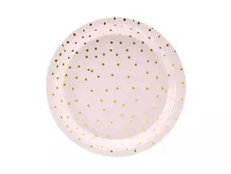 Dots plates - light pink - 18 cm - 6 pcs