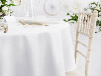 Fabric tablecloth - Round - White - 300 cm