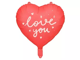 Foil Heart Balloon - I Love You - 45 cm - Red