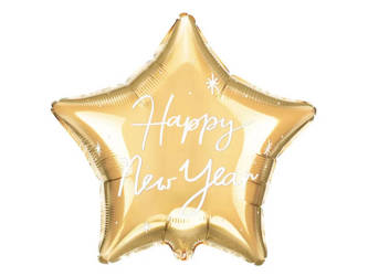 Foil Star Balloon - Happy New Year - 47 x 50 cm - Gold