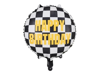 Foil balloon - Checkerboard - Happy Birthday - 45 cm - Mix