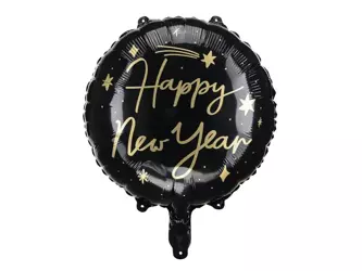 Foil balloon - Happy New Year - 45 cm - Black