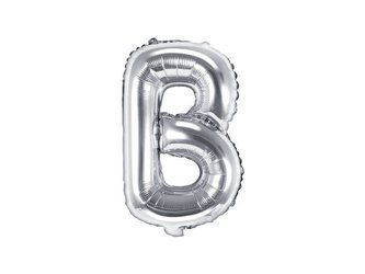 Foil balloon - Letter "B" -  Silver - 35 cm