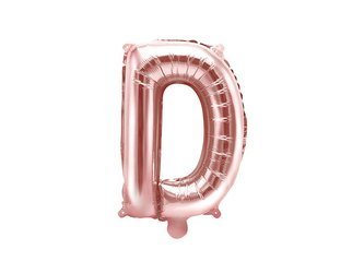 Foil balloon - Letter "D" - Pink Gold - 35 cm