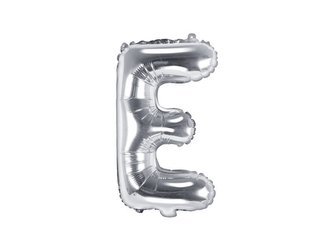 Foil balloon - Letter "E" - Silver - 35 cm