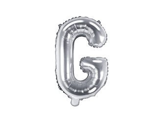 Foil balloon - Letter "G" - Silver - 35 cm