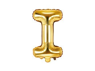 Foil balloon - Letter "I" - Gold - 35 cm