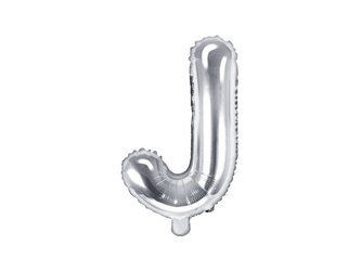 Foil balloon - Letter "J" - Silver - 35 cm