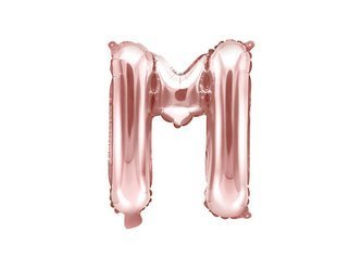 Foil balloon - Letter "M" - Pink Gold - 35 cm