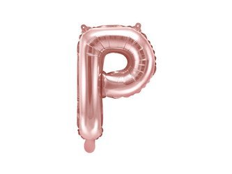 Foil balloon - Letter "P" - Pink Gold - 35 cm