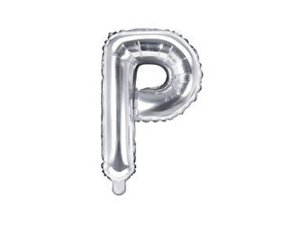 Foil balloon - Letter "P" - Silver - 35 cm