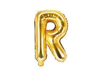 Foil balloon - Letter "R" - Gold - 35 cm