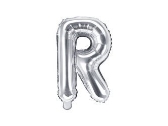 Foil balloon - Letter "R" - Silver - 35 cm