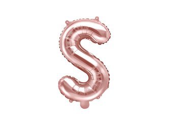 Foil balloon - Letter "S" - Pink Gold - 35 cm