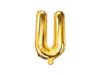 Foil balloon - Letter "U" - Gold - 35 cm