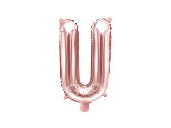 Foil balloon - Letter "U" - Pink Gold - 35 cm