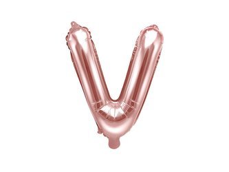 Foil balloon - Letter "V" - Pink Gold - 35 cm