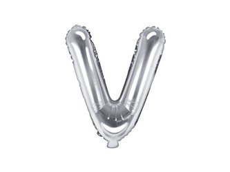 Foil balloon - Letter "V" - Silver - 35 cm