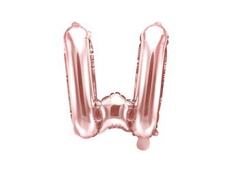 Foil balloon - Letter "W" - Pink Gold - 35 cm