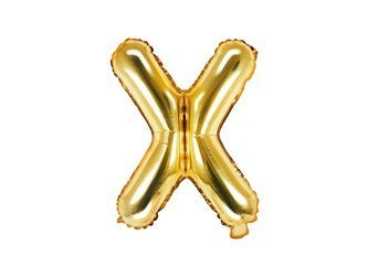 Foil balloon - Letter "X" - Gold - 35 cm