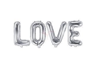 Foil balloon - Love - Letters - Silver - 140 x 35 cm