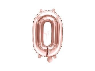 Foil balloon - Number "0" - Pink gold - 35 cm