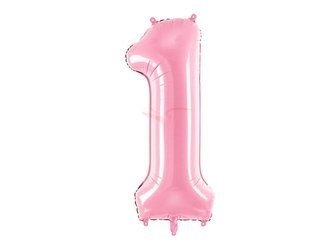 Foil balloon - Number "1" - Pink - 86cm