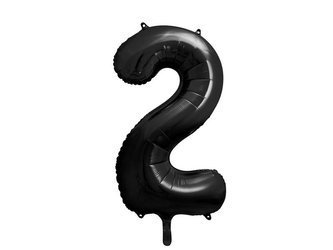 Foil balloon - Number "2" - Black - 86 cm