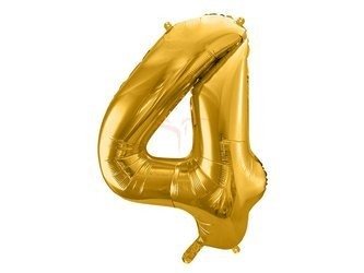 Foil balloon - Number "4" - Gold - 86 cm