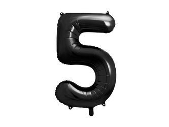 Foil balloon - Number "5" - Black - 86 cm