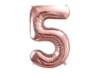 Foil balloon - Number "5" - Pink gold - 86 cm