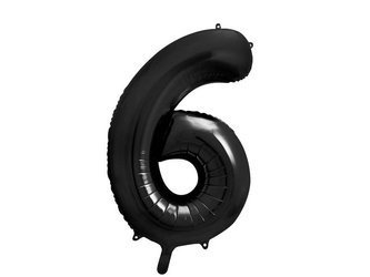 Foil balloon - Number "6" - Black - 86 cm